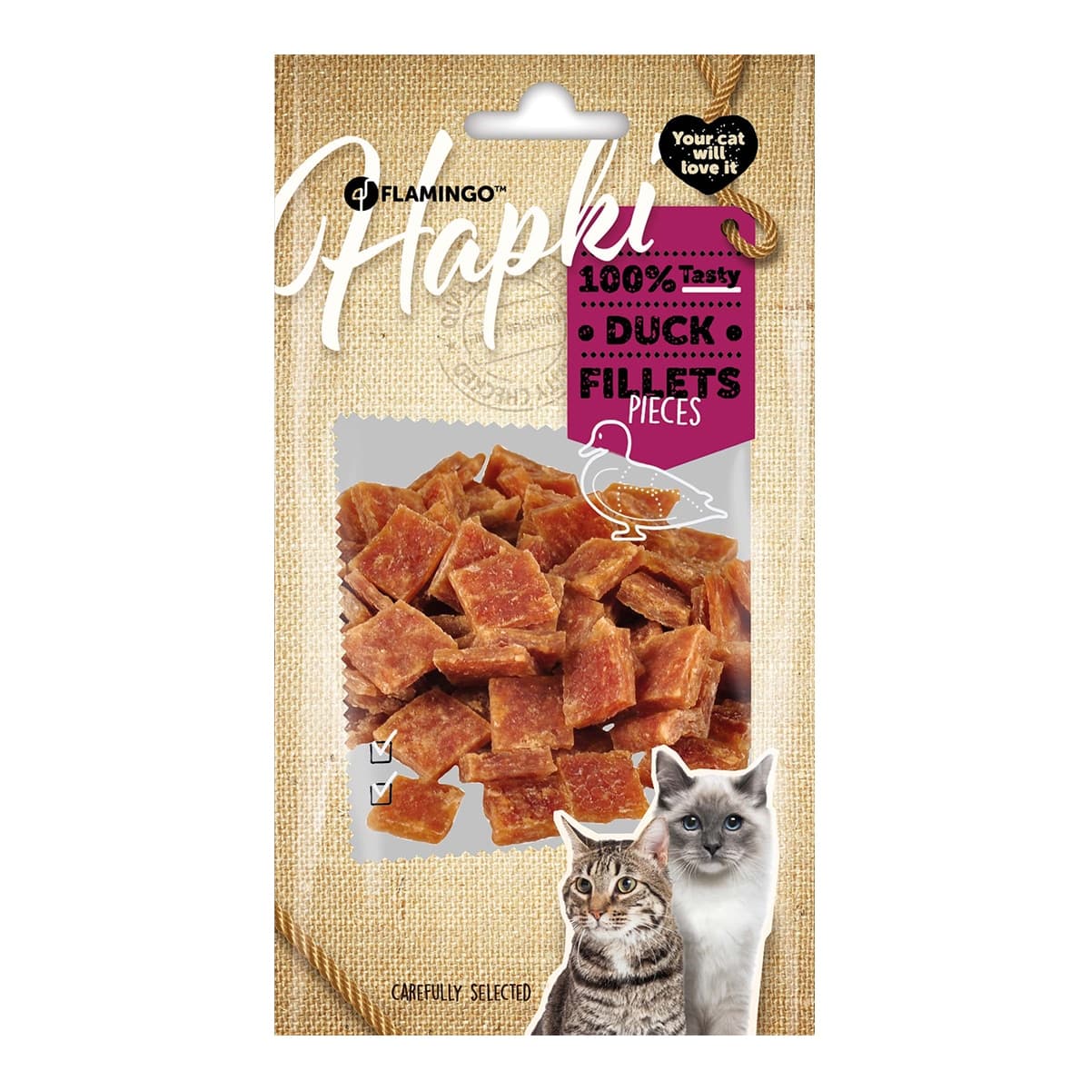 Flamingo - Snack para gatos adultos Flamingo bocaditos pato 50 g.