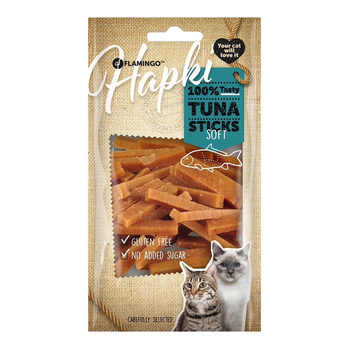Flamingo - Snack para gatos Flamingo tiras de atún 50 g.
