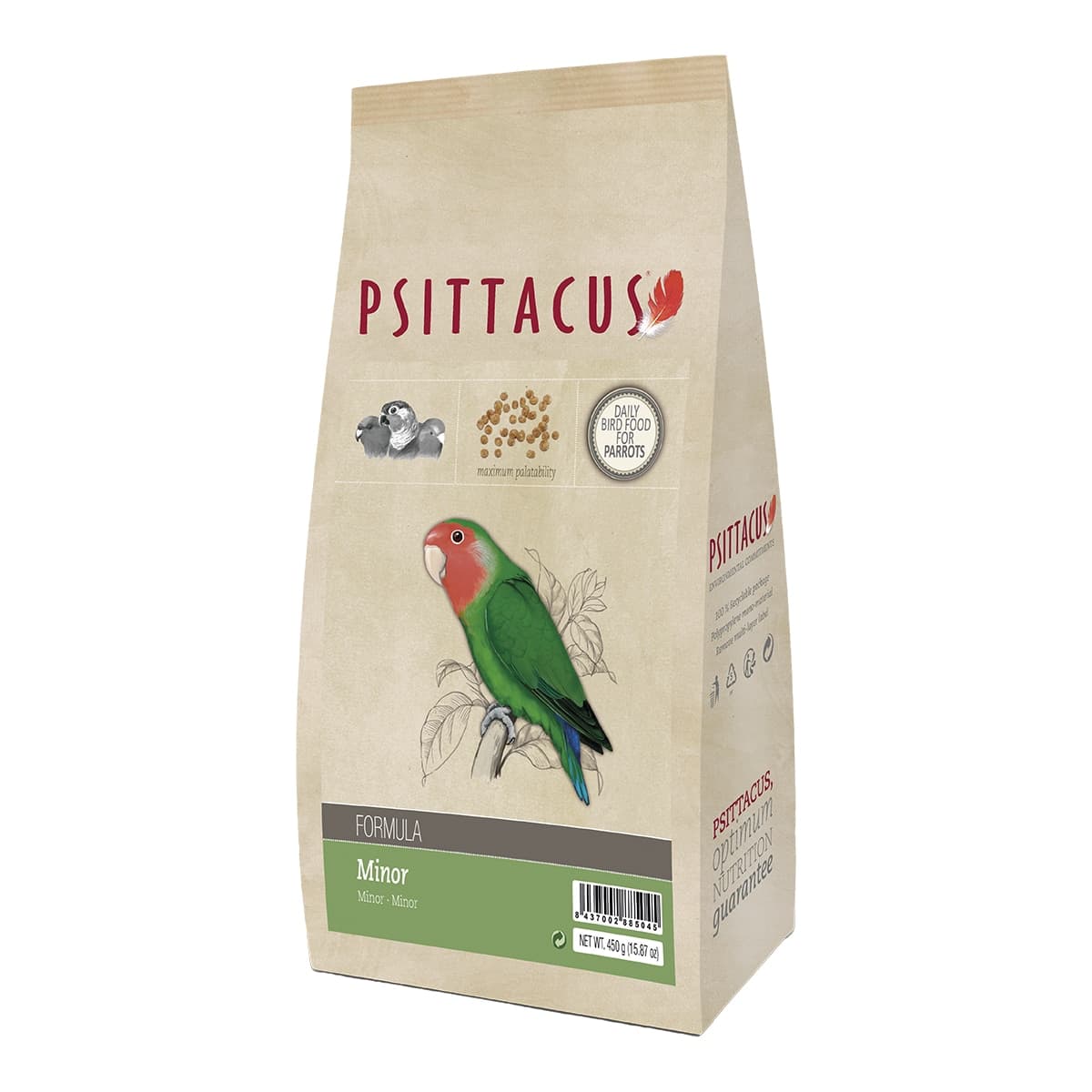 Psittacus - Pienso para pájaros pequeños Psittacus Fórmula Minor 450 g.