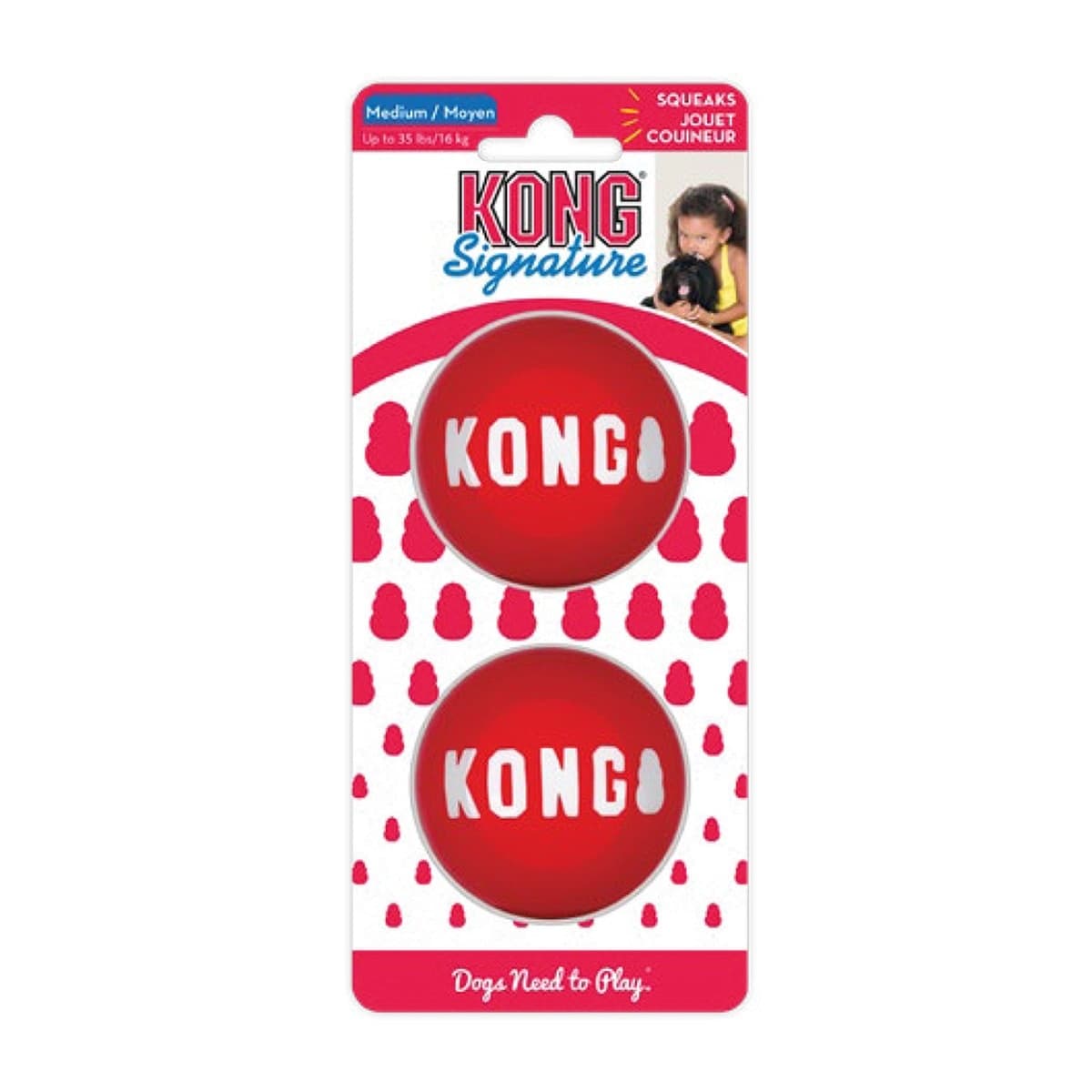 Kong - Juguete Kong para perros pelota Signature 2 uds.