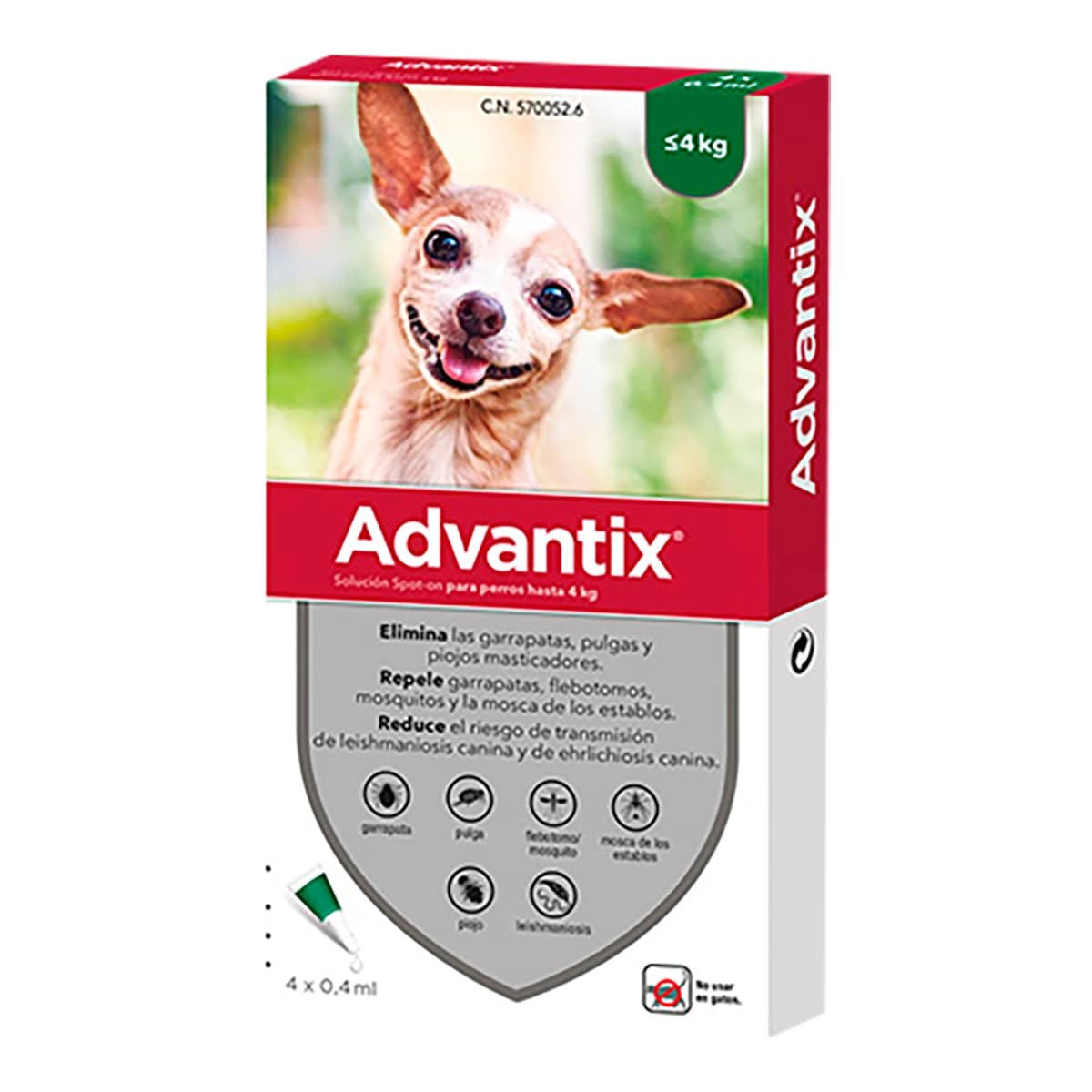 Advantix - Advantix 40 mg + 200 mg solución spot-on para perros (< 4 kg).