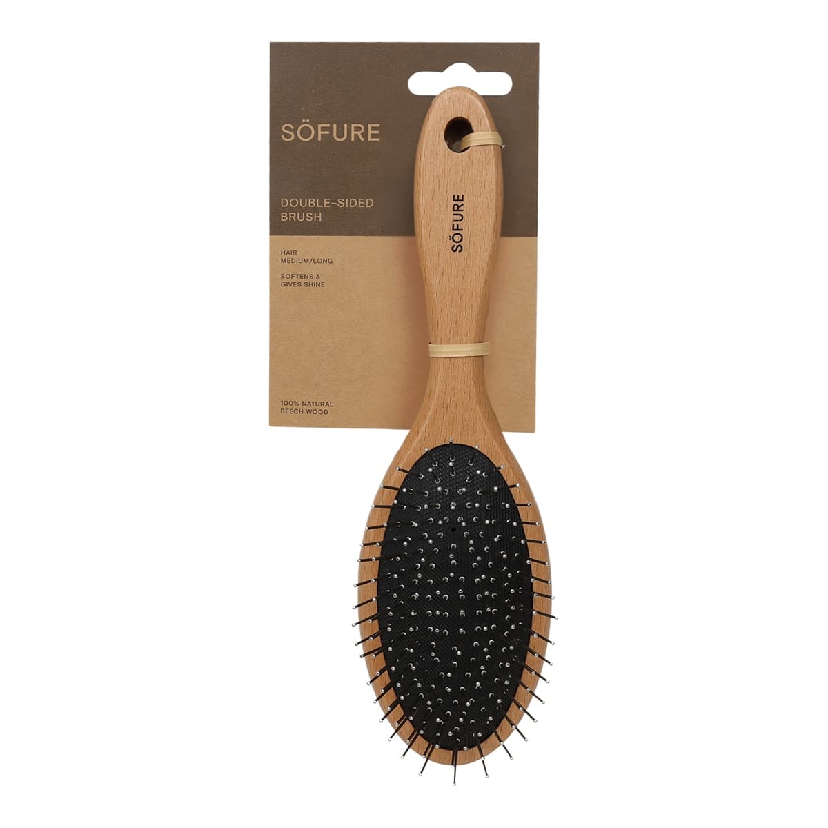SOFURE - Cepillo doble cara Sofure para perros y gatos madera.