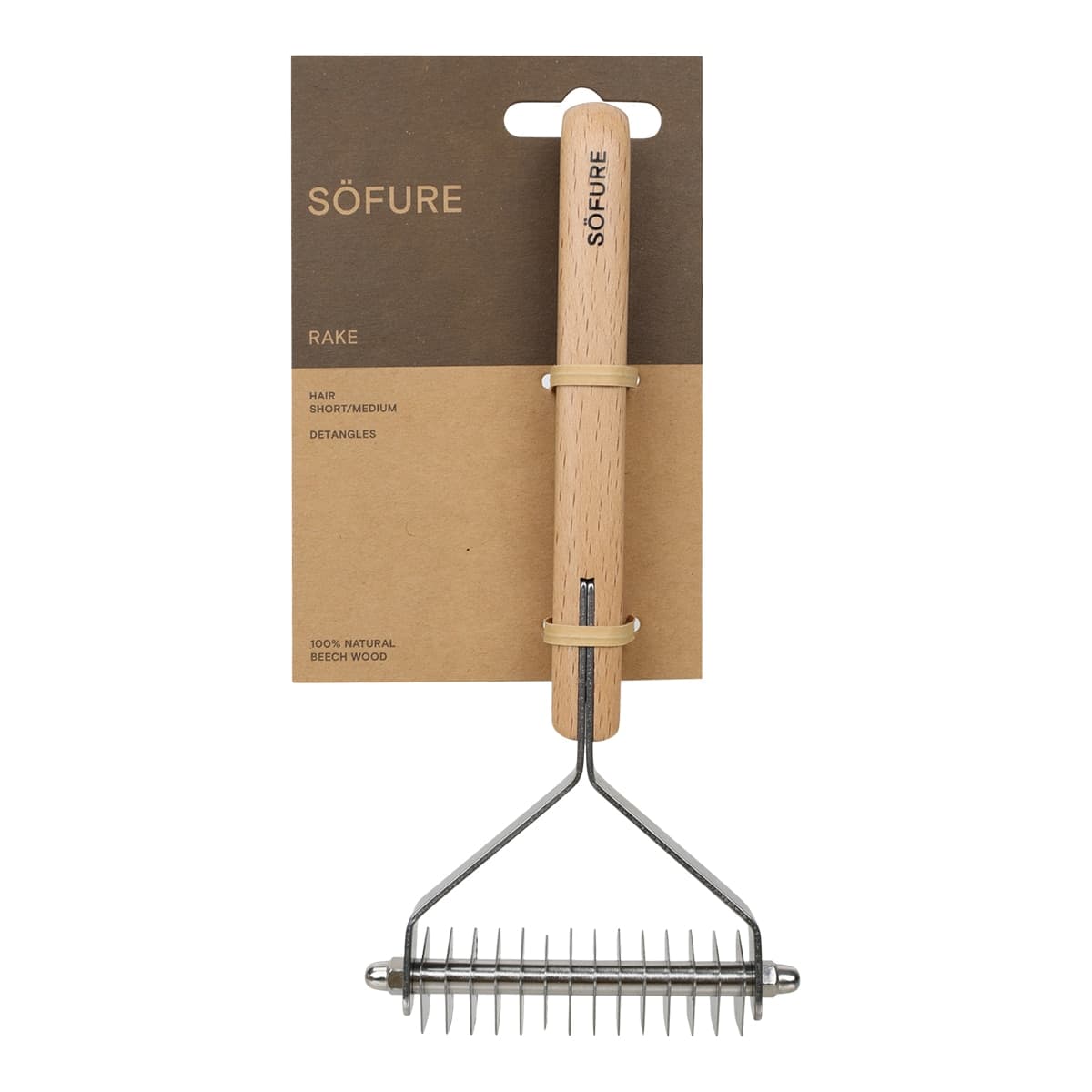 SOFURE - Peine rastrillo Sofure para perros y gatos madera.
