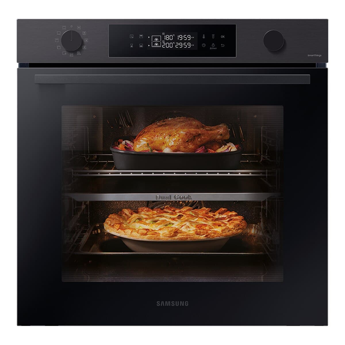 Samsung - Horno multifunción Samsung pirolítico, Dual Cook - NV7B4430ZAB-U1 (Reacondicionado Grado C).