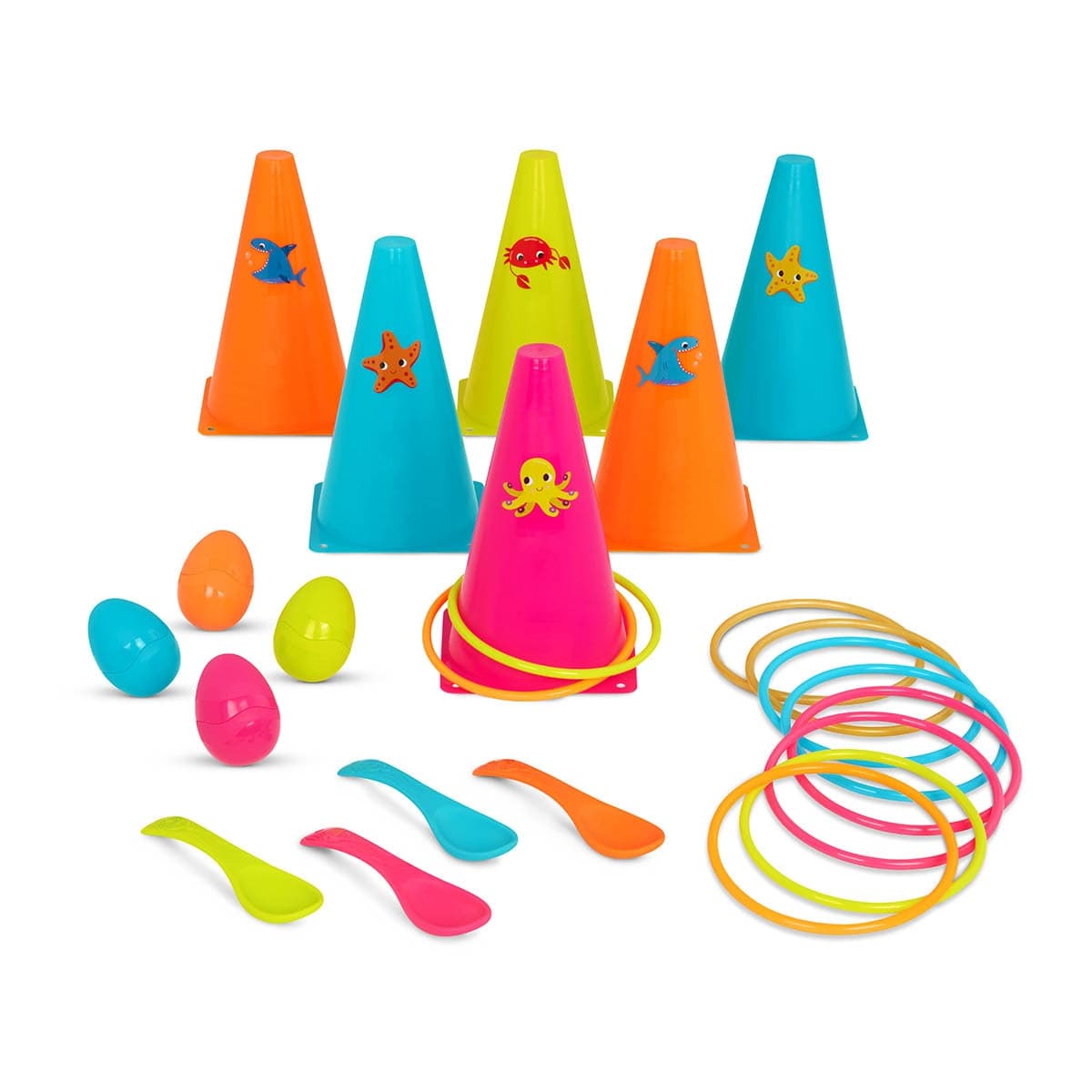 B.TOYS - Juego de punteria con anillos y set balance cuchara-huevos B Toys.