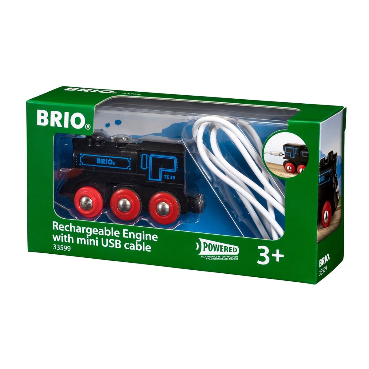 BRIO - Locotomora recargable con cable mini USB Brio.