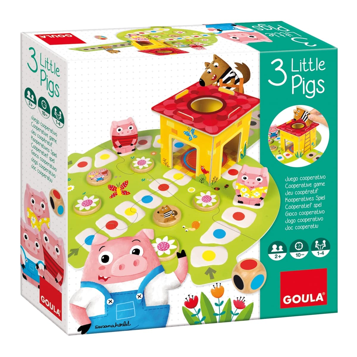 Goula - Juego de mesa Los 3 cerditos Juguete de Madera Goula.