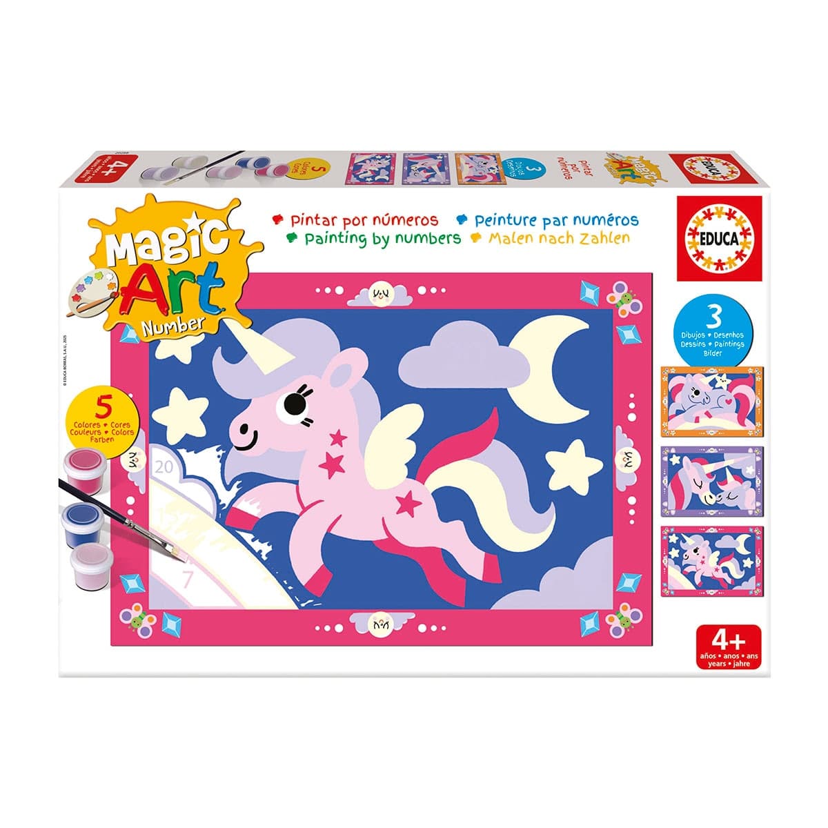 EDUCA - Manualidad Magic Art Number Unicornios +4 Educa.