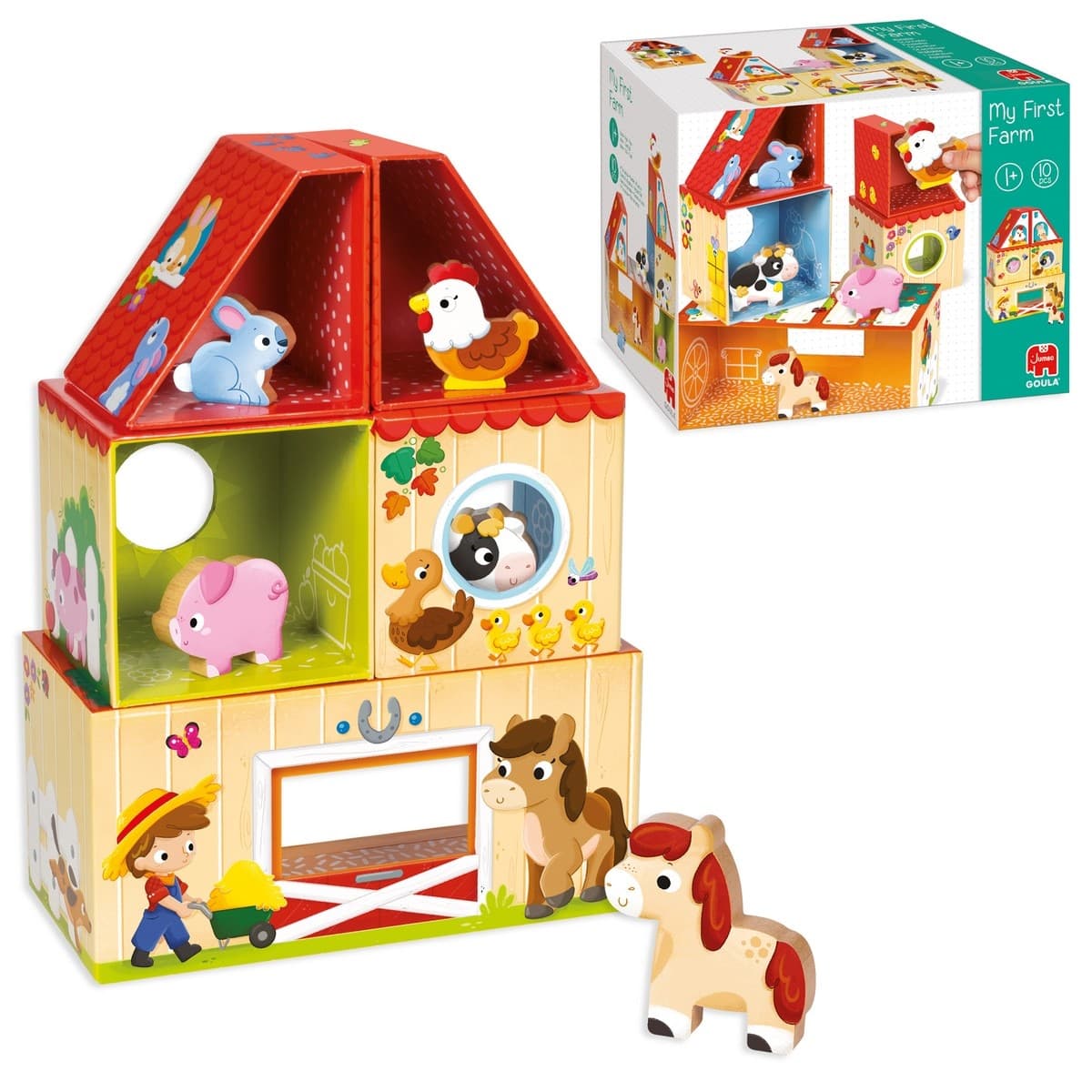 Goula - Juguete de Madera educativo para construir una granja de animales My First Farm Goula.