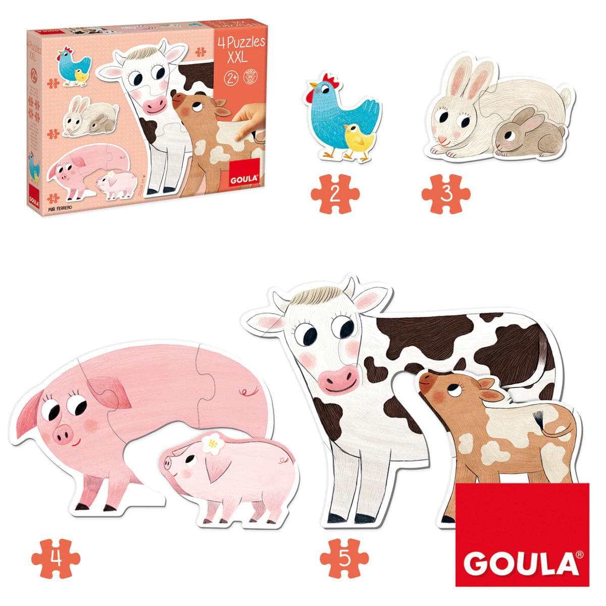 Juguete de Madera Puzzle XXL mamás y bebés Goula - Image 2