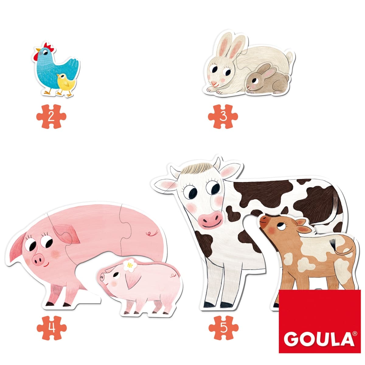 Juguete de Madera Puzzle XXL mamás y bebés Goula - Image 6