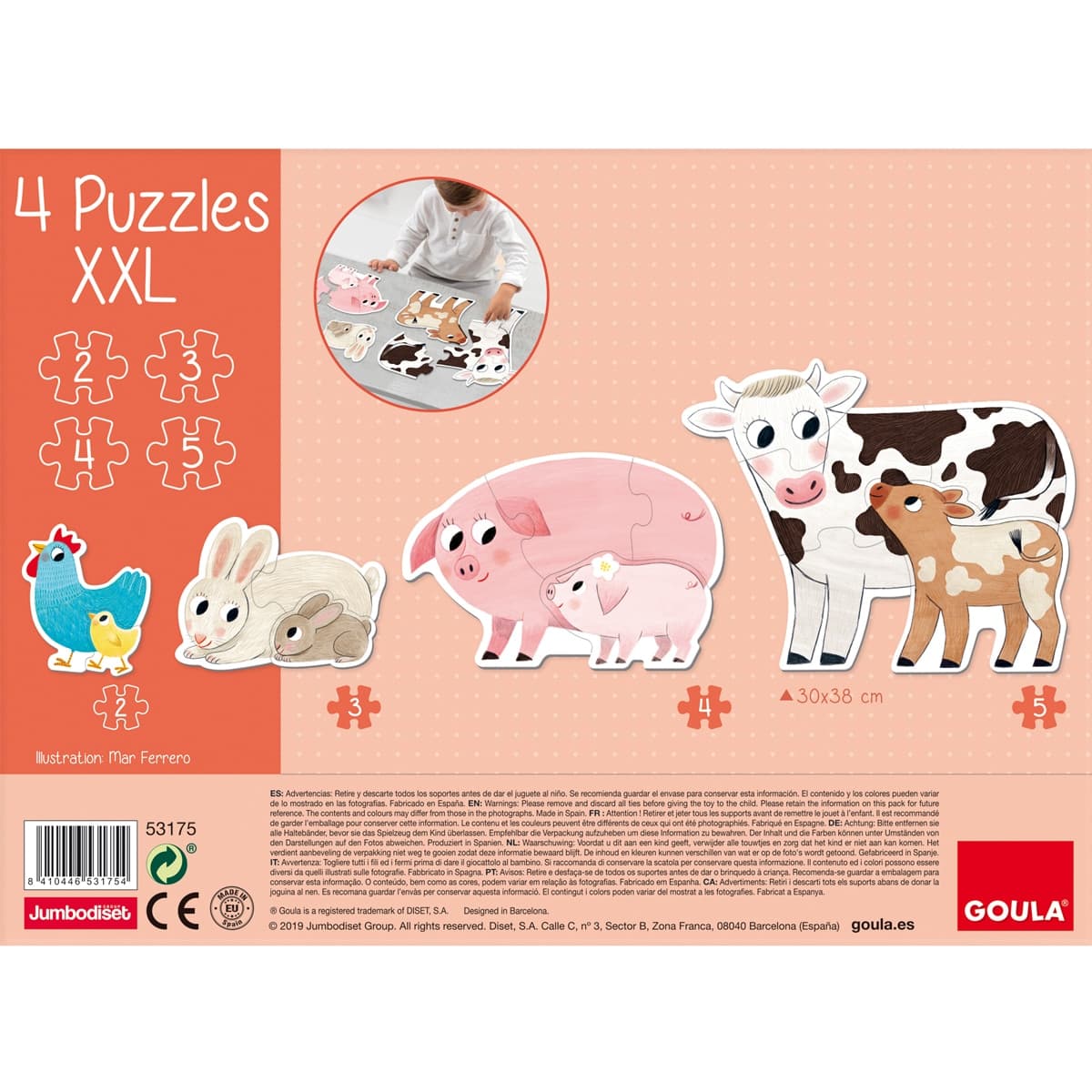 Juguete de Madera Puzzle XXL mamás y bebés Goula - Image 8