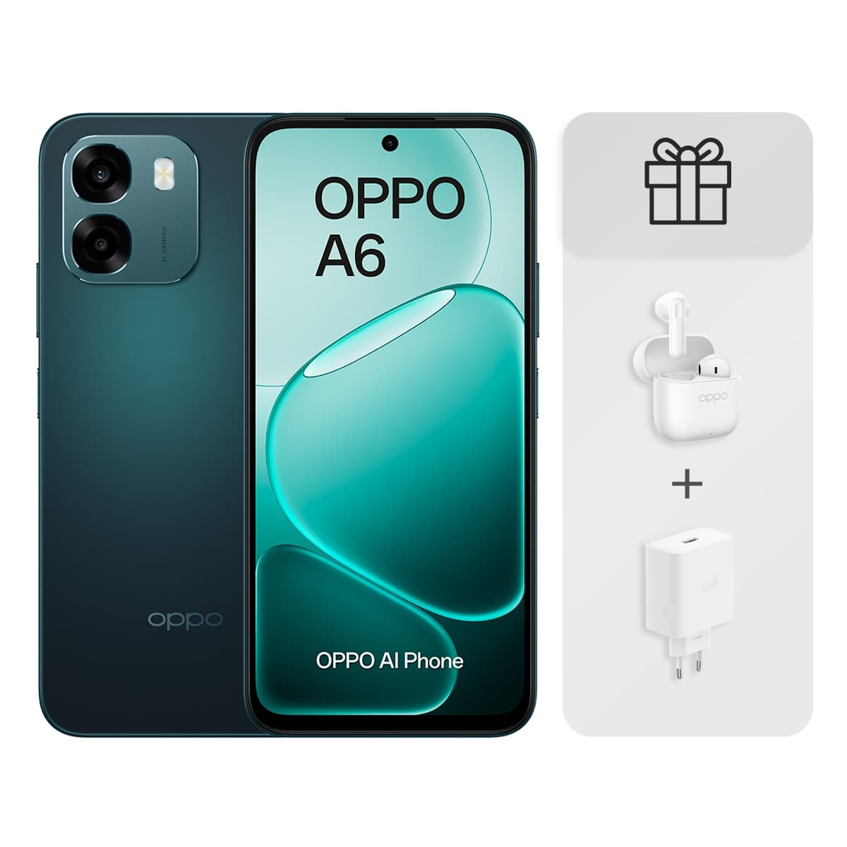 Oppo - Oppo A6 6 GB + 256 GB móvil libre + Auriculares Oppo Enco Buds3 + Cargador supervooc 45W.