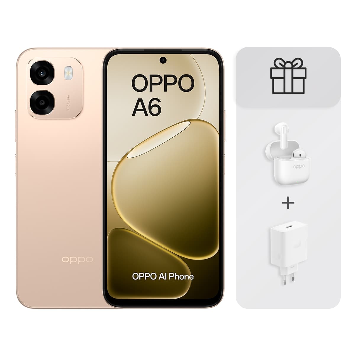 Oppo - Oppo A6 6 GB + 256 GB móvil libre + Auriculares Oppo Enco Buds3 + Cargador supervooc 45W.