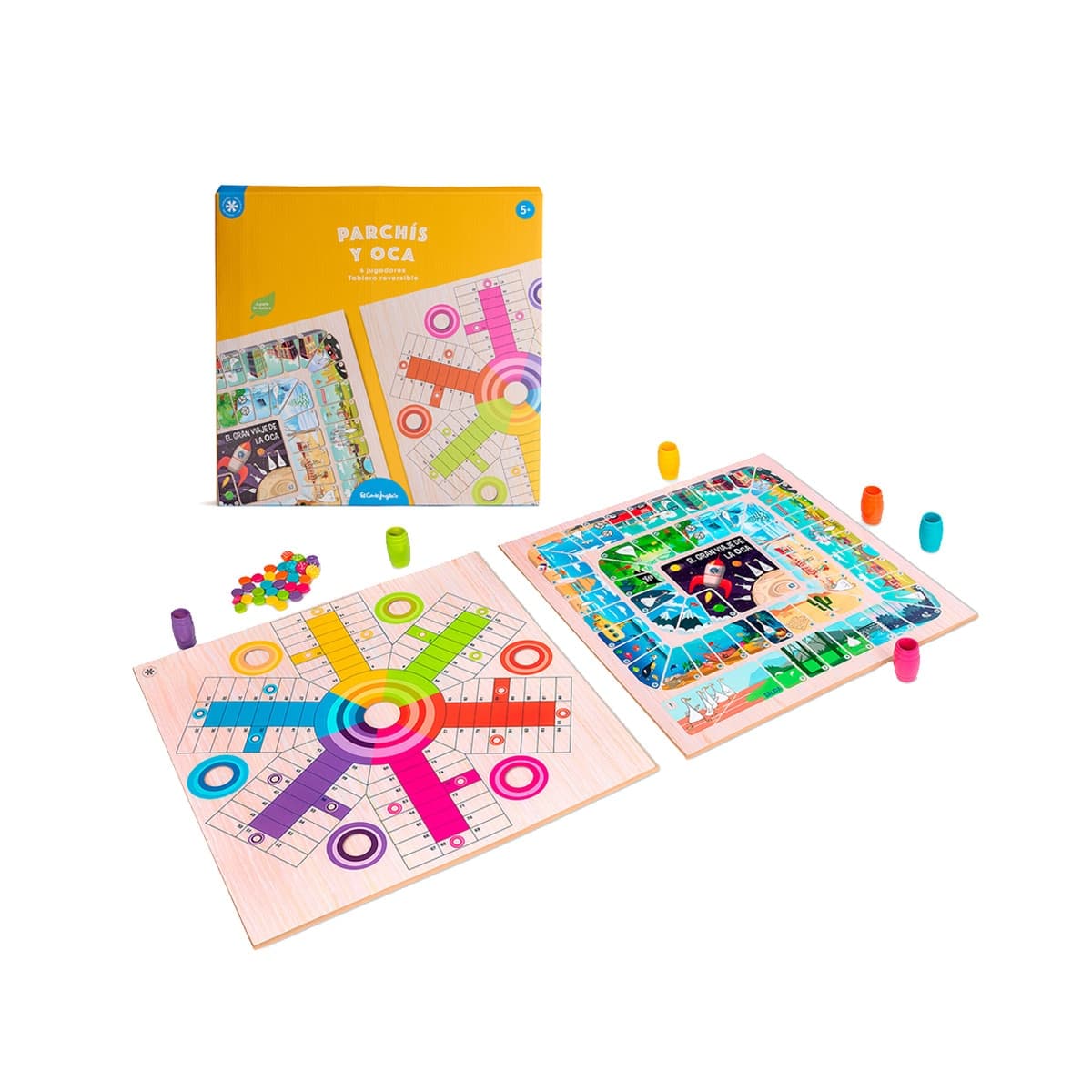 Juego de mesa Parchís y Oca 6 jugadores de madera El Corte Inglés
