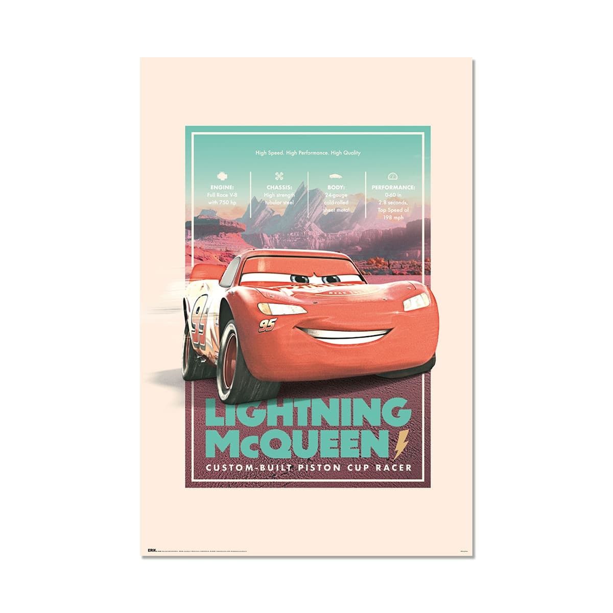 Erik - Póster Pixar Cars Vintage Disney Cars Erik.
