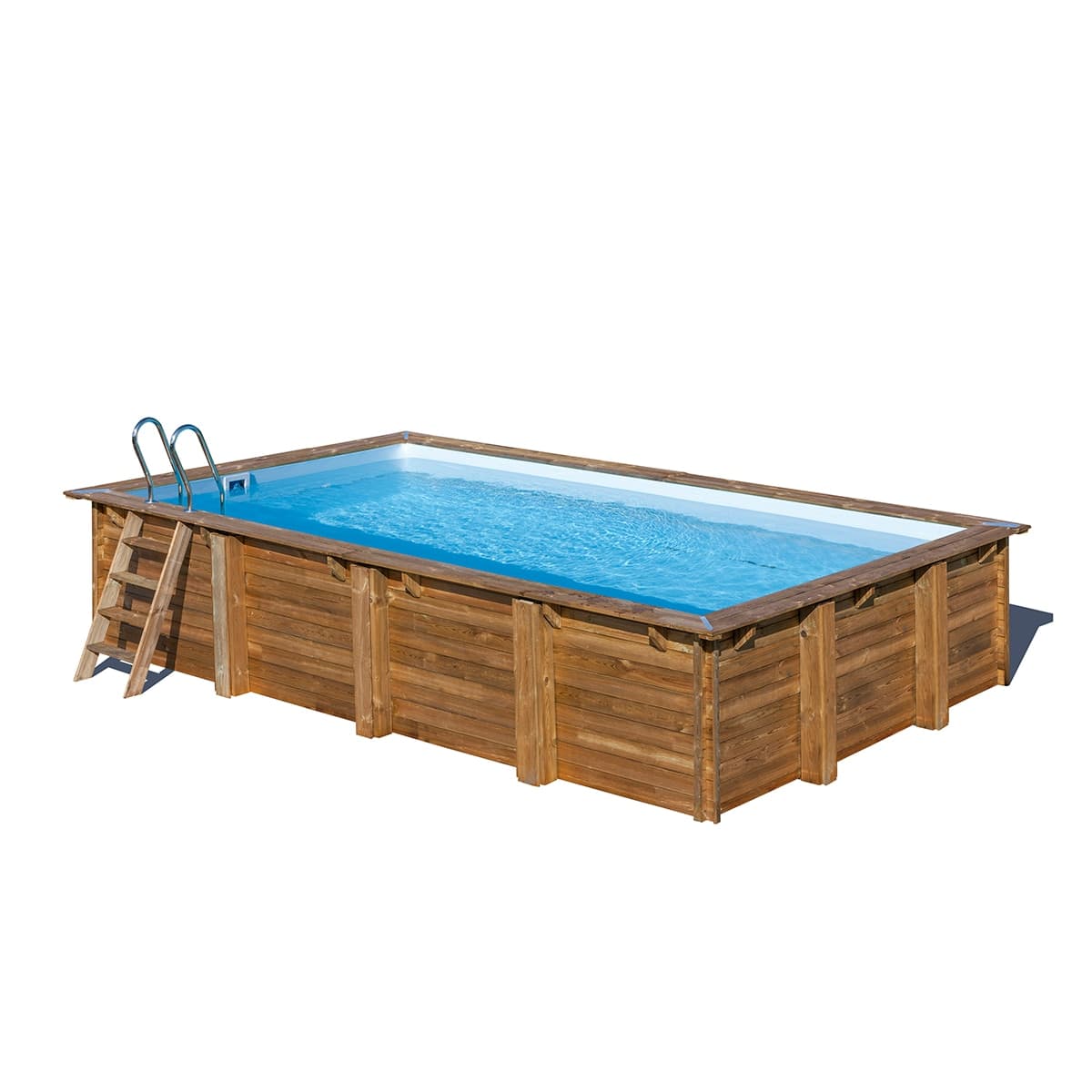 Gre - Piscina madera rectangular 620x420x133cm.