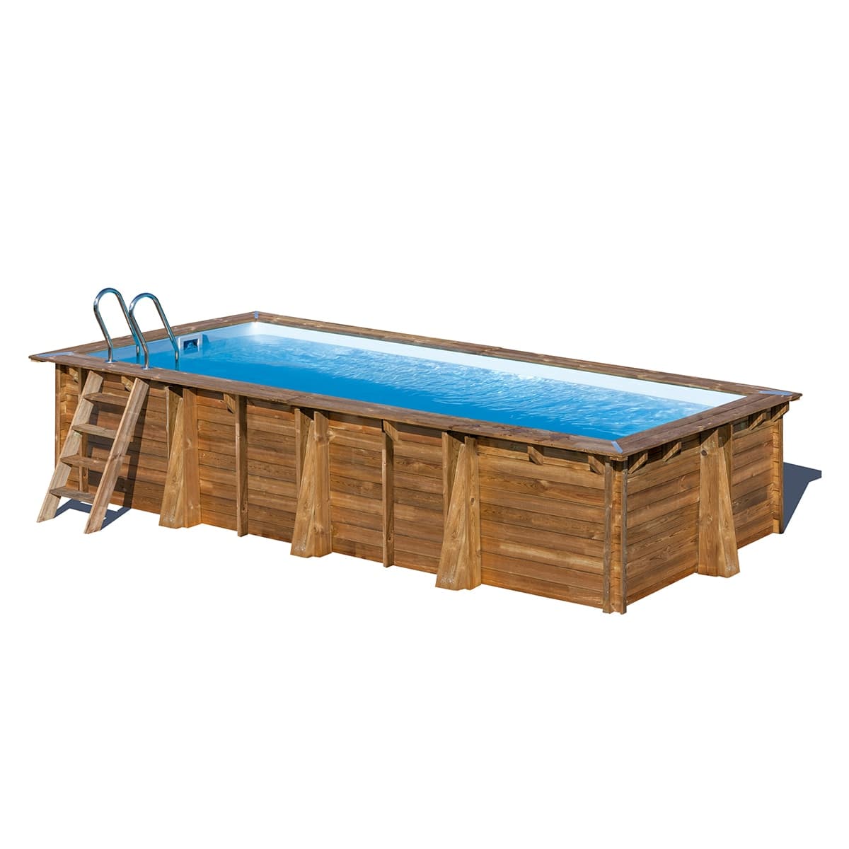 Gre - Piscina madera rectangular 520x320x133cm.