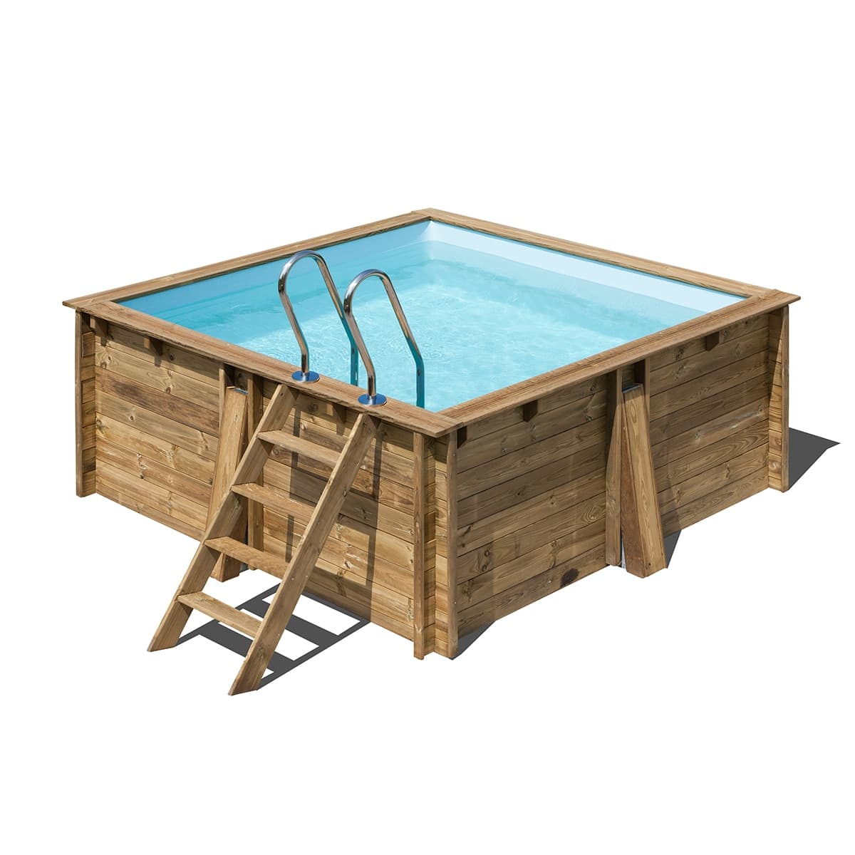 Gre - Piscina madera cuadrada 305x305x119cm.