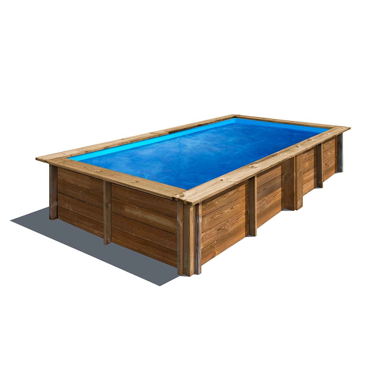 Gre - Piscina madera rectangular 375x200x68cm.
