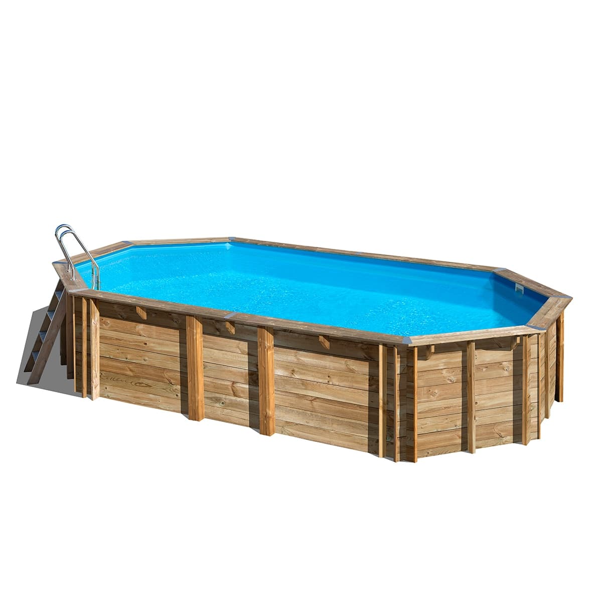Gre - Piscina madera ovalada 755x456x146cm.