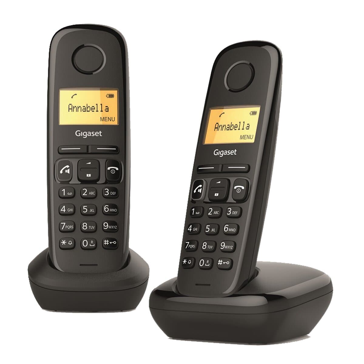Gigaset - Teléfono inalámbrico Gigaset A270 Duo Dect negro.