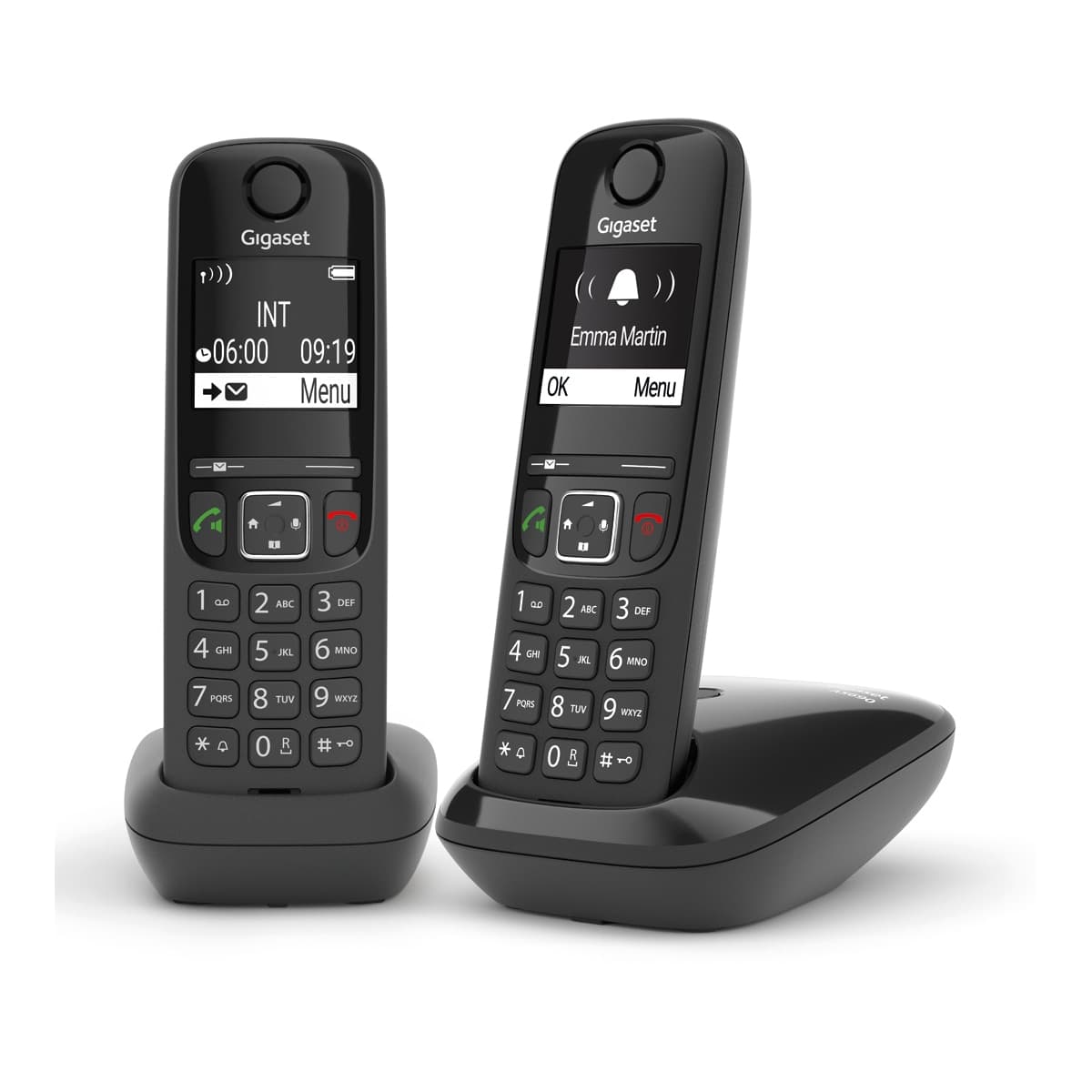 Gigaset - Teléfono inalámbrico Gigaset AS690 dúo negro.