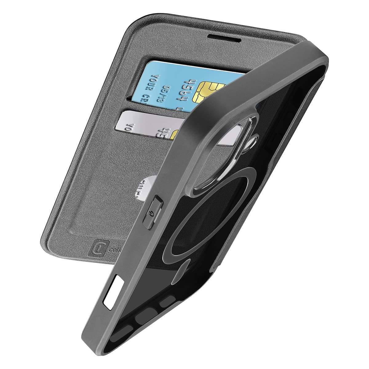 Cellular Line - Funda libro negra Cellularline Magsafe para iPhone 16.