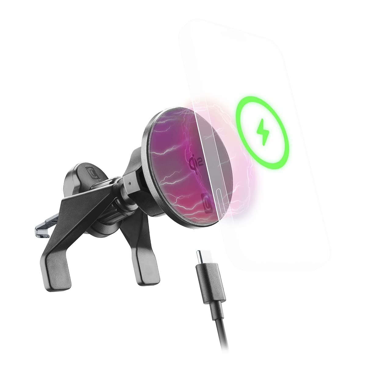 Cellular Line - Soporte magnético para coche Cellularline Mag Qi2 Wireless Holder con tecnología Qi2.