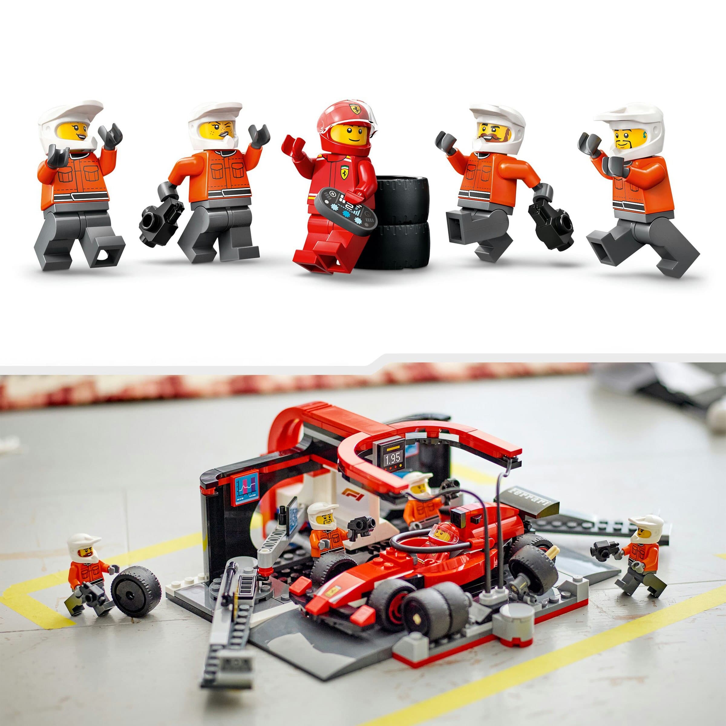 Juego de construcción Parada en Boxes de F1® y Equipo de Mecánicos con Coche Ferrari LEGO City - 60443 - Image 6