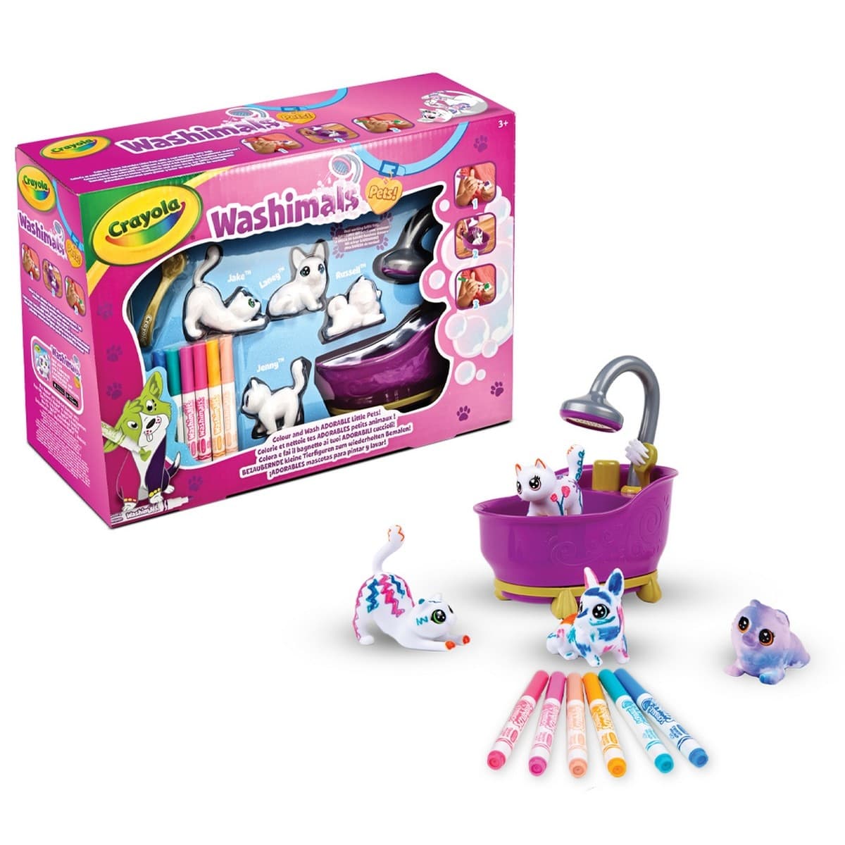 Crayola - Washimals - Nueva Bañera y 4 mascotas.