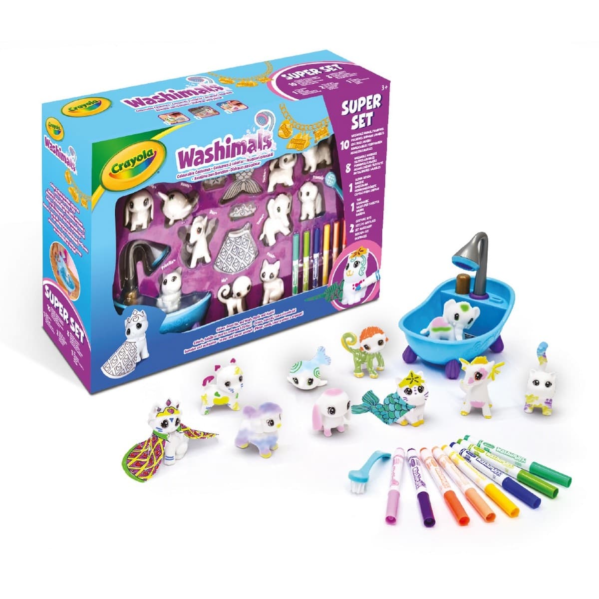 Crayola - Washimals - Súper Set 10 mascotas y 2 Disfraces.