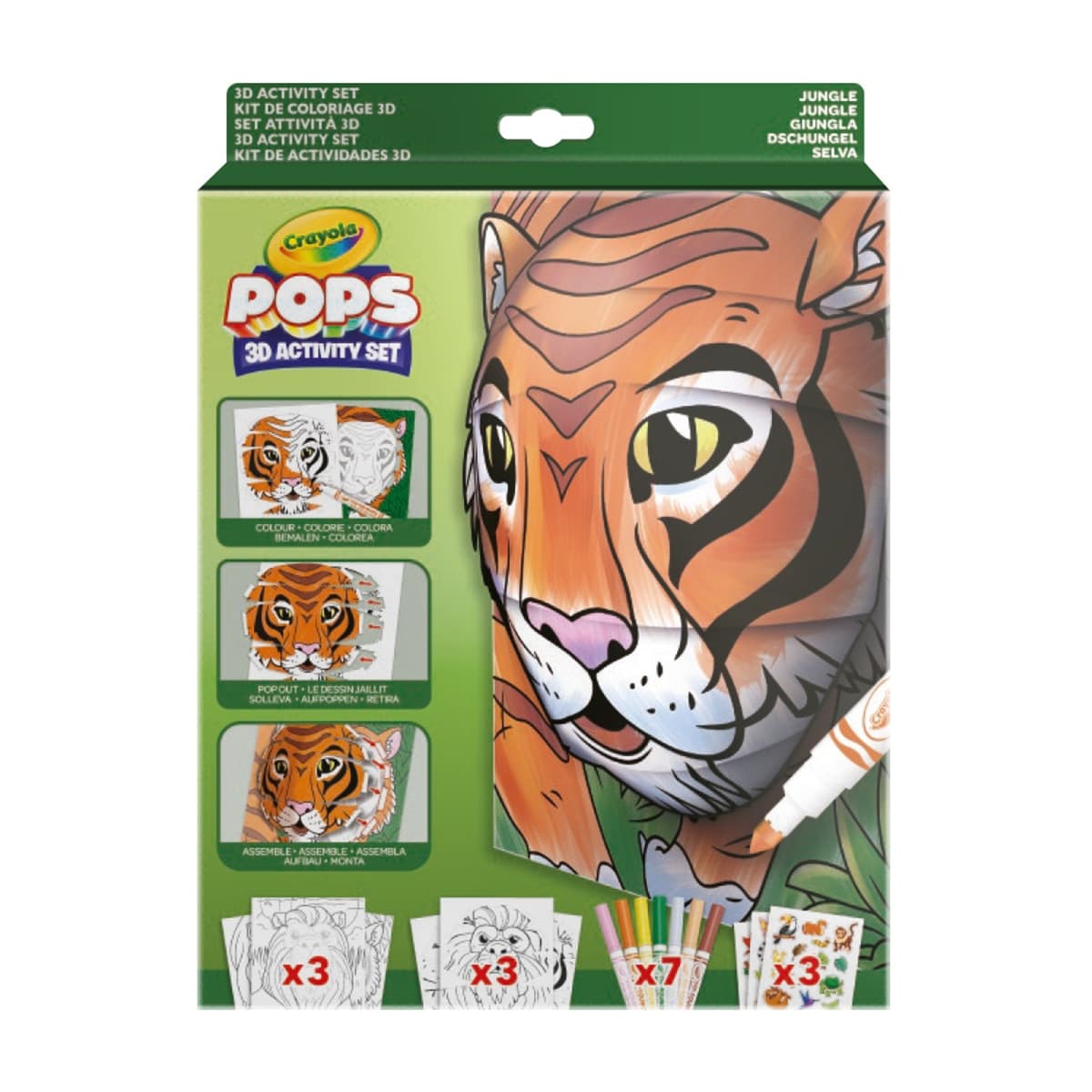 Crayola - Set de actividades Color Pops 3D Jungle Crayola.