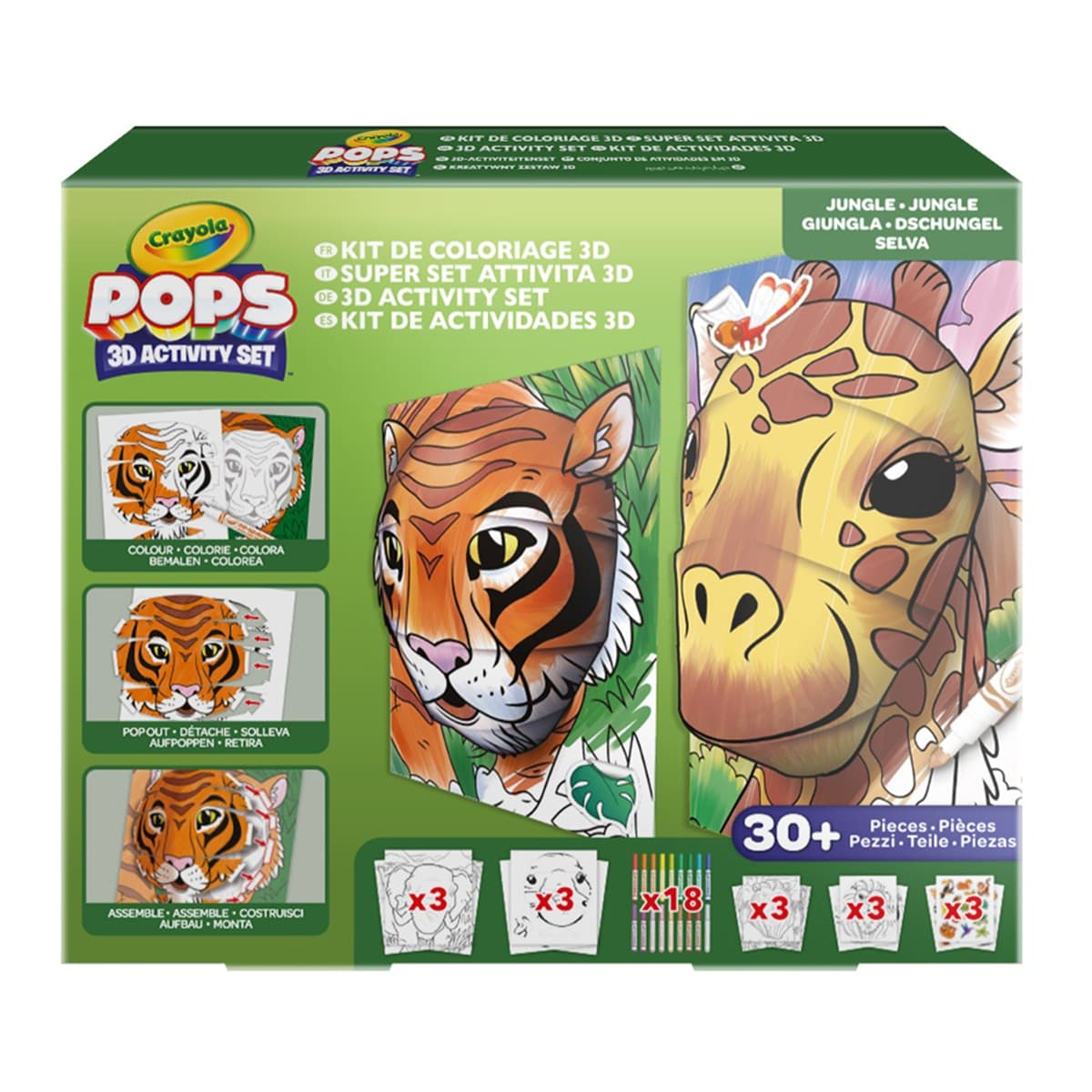 Crayola - Set de actividades Super Set Color Pops 3D Jungle Crayola.