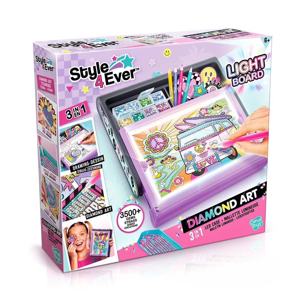 Canal Toys - Juego de manualidades Diamond Art Maletín Led Canala Toys.