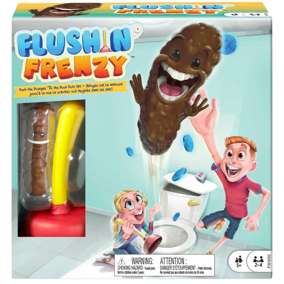Mattel Games - Mattel Games Baño Boom, ¡Atrapa la Caca!, juego de mesa infantil.