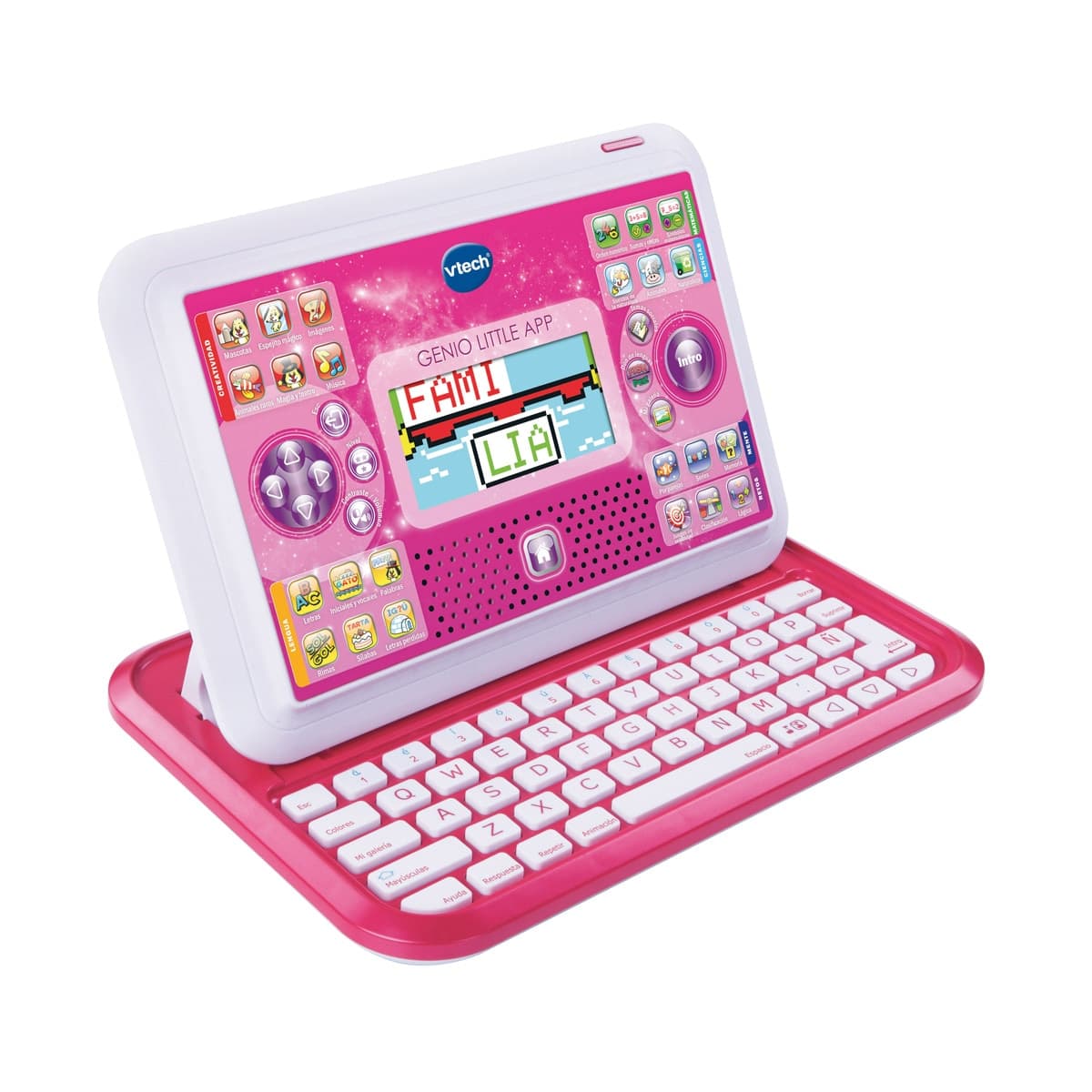 VTech - Genio Little app rosa Ordenador tableta infantil con más de 80 actividades que enseñan inglés, matemáticas, ciencias VTech.