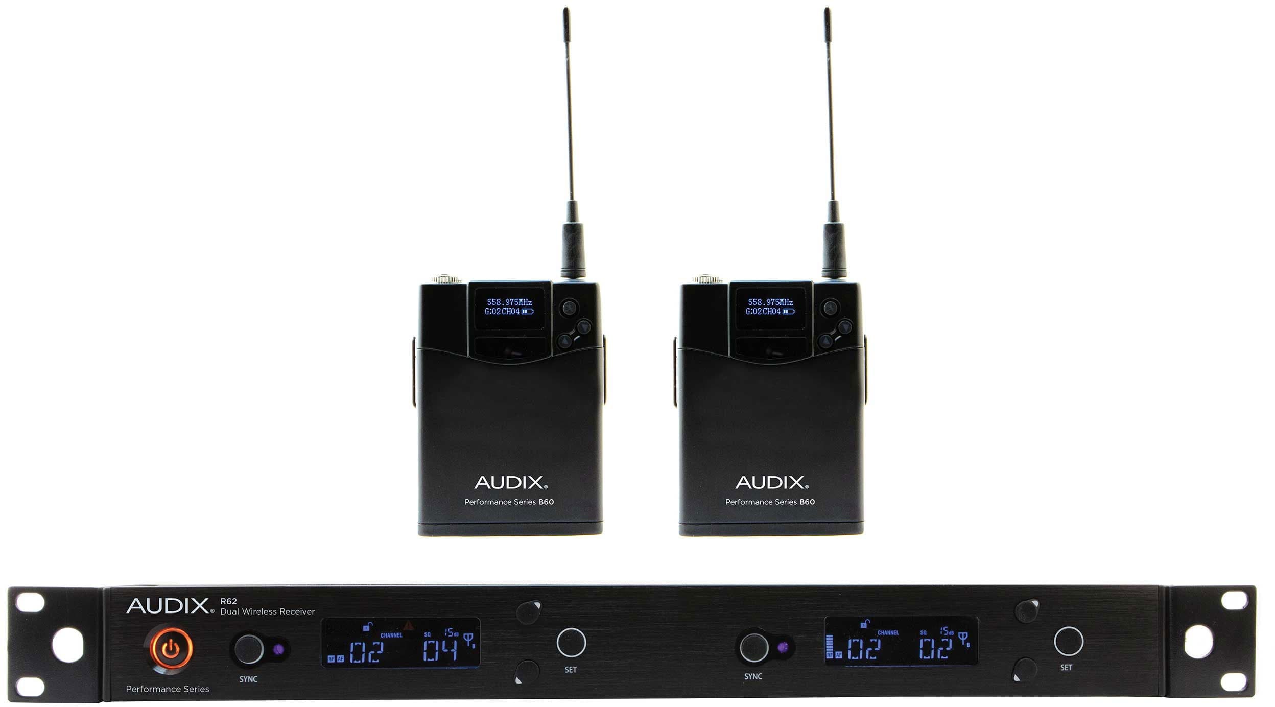 Audix - Sistema inalámbrico para guitarra-bajo Audix AP62 + 2 BODYPACKS B60.