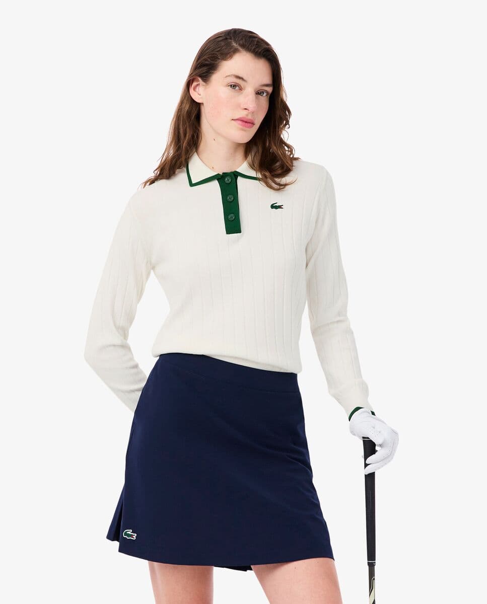 Lacoste - Jersey de golf elástico con cuello Polo de mujer. - Image 2