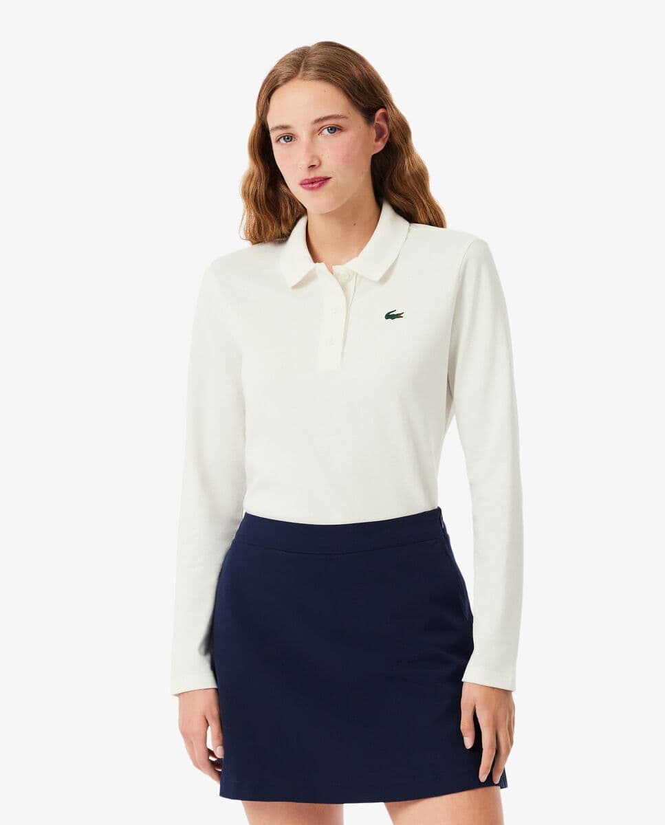Lacoste - Polo de mujer de golf termorregulador con protección UV en azul de manga corta. - Image 2