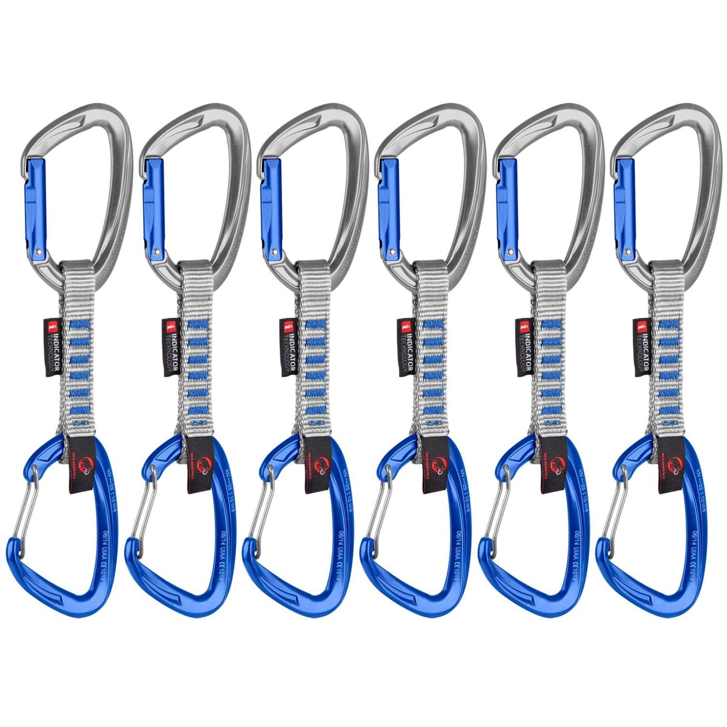 Mammut - Pack de 6 cintas express de escalada CRAG INDICATOR KL WIRE 10 cm Mammut.