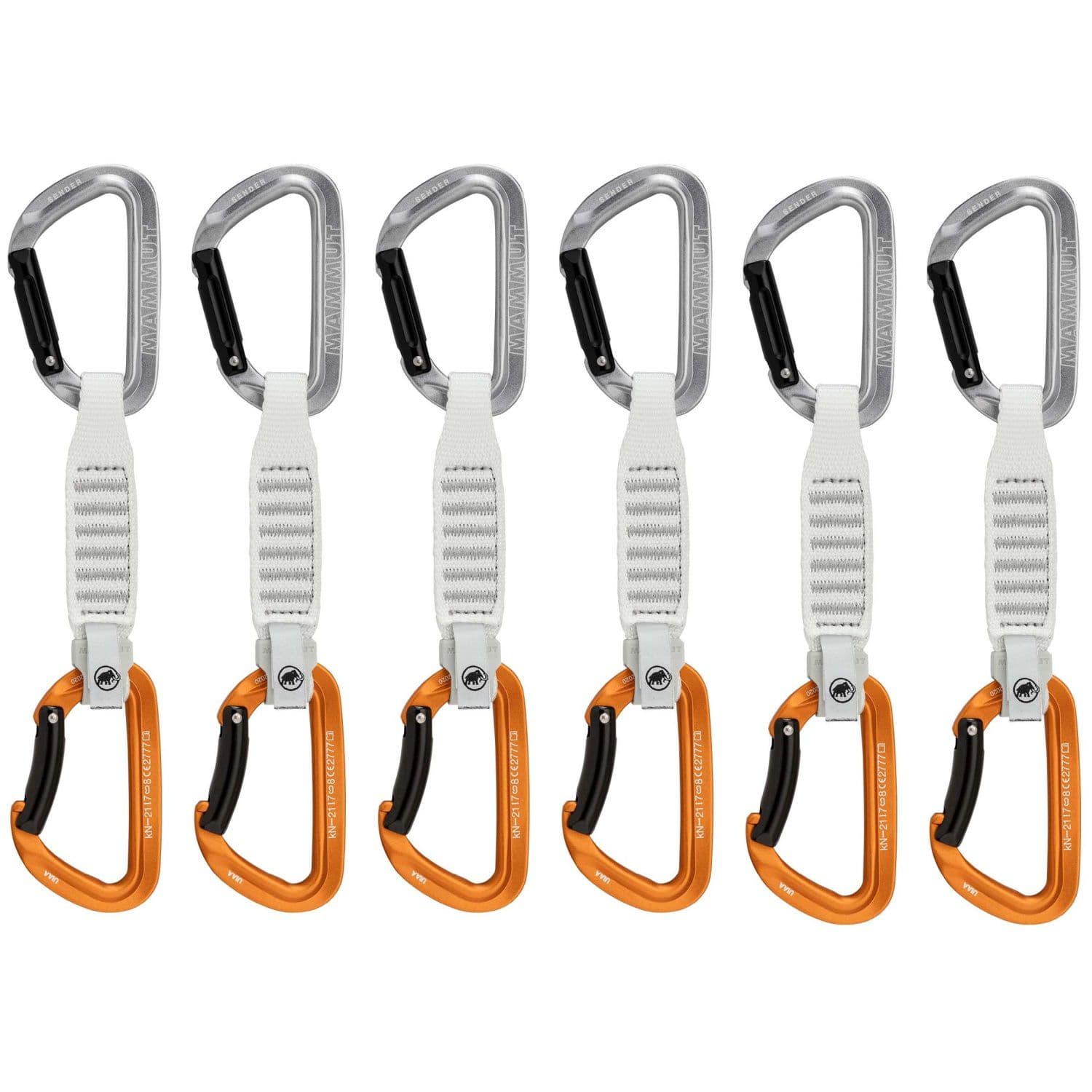 Mammut - Pack de 6 cintas express de escalada SENDER KEYLOCK 12 cm Mammut.