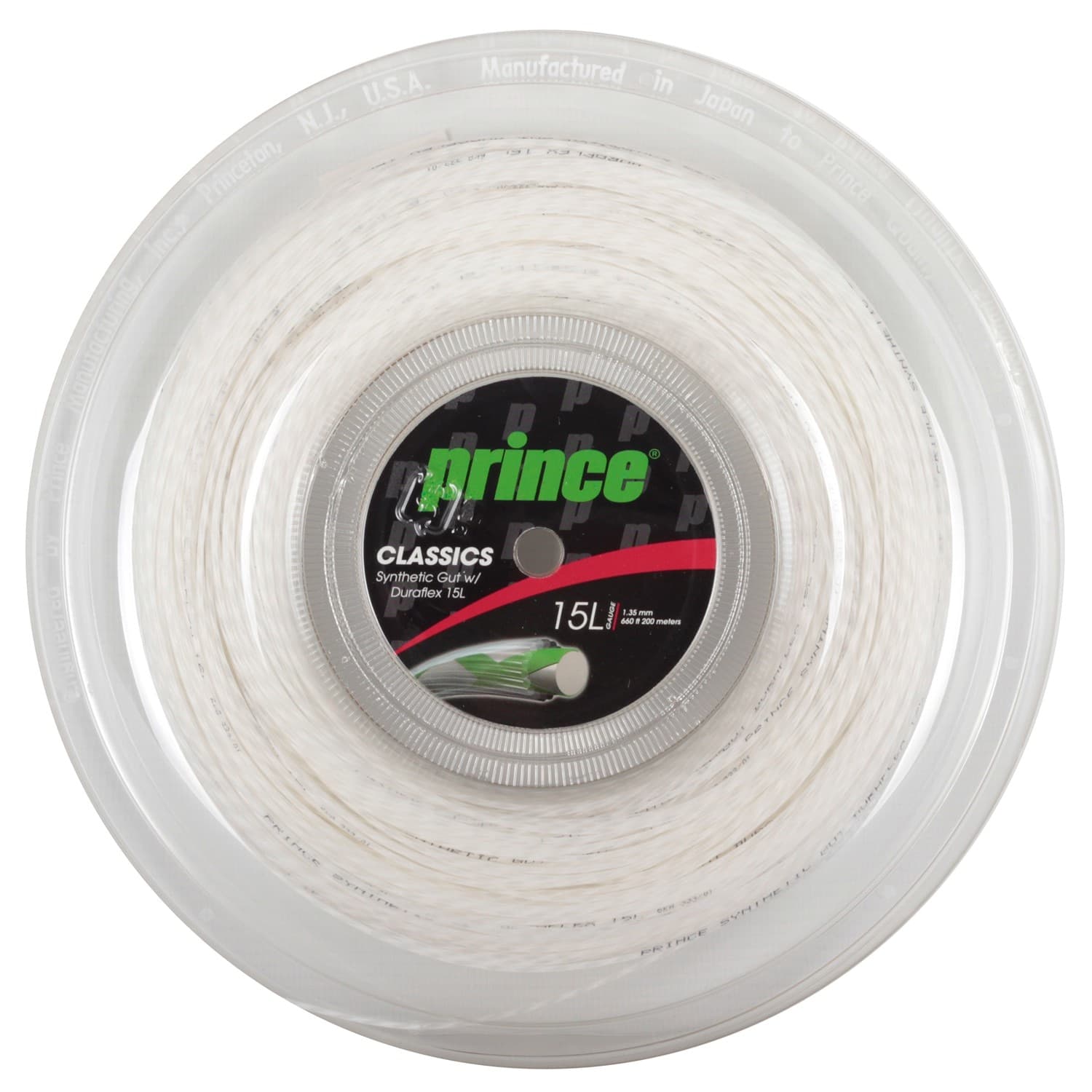 Prince - Cordaje de tenis SYNTHETIC GUT W DURAFLEX 15L 1.38 mm 200M Prince.