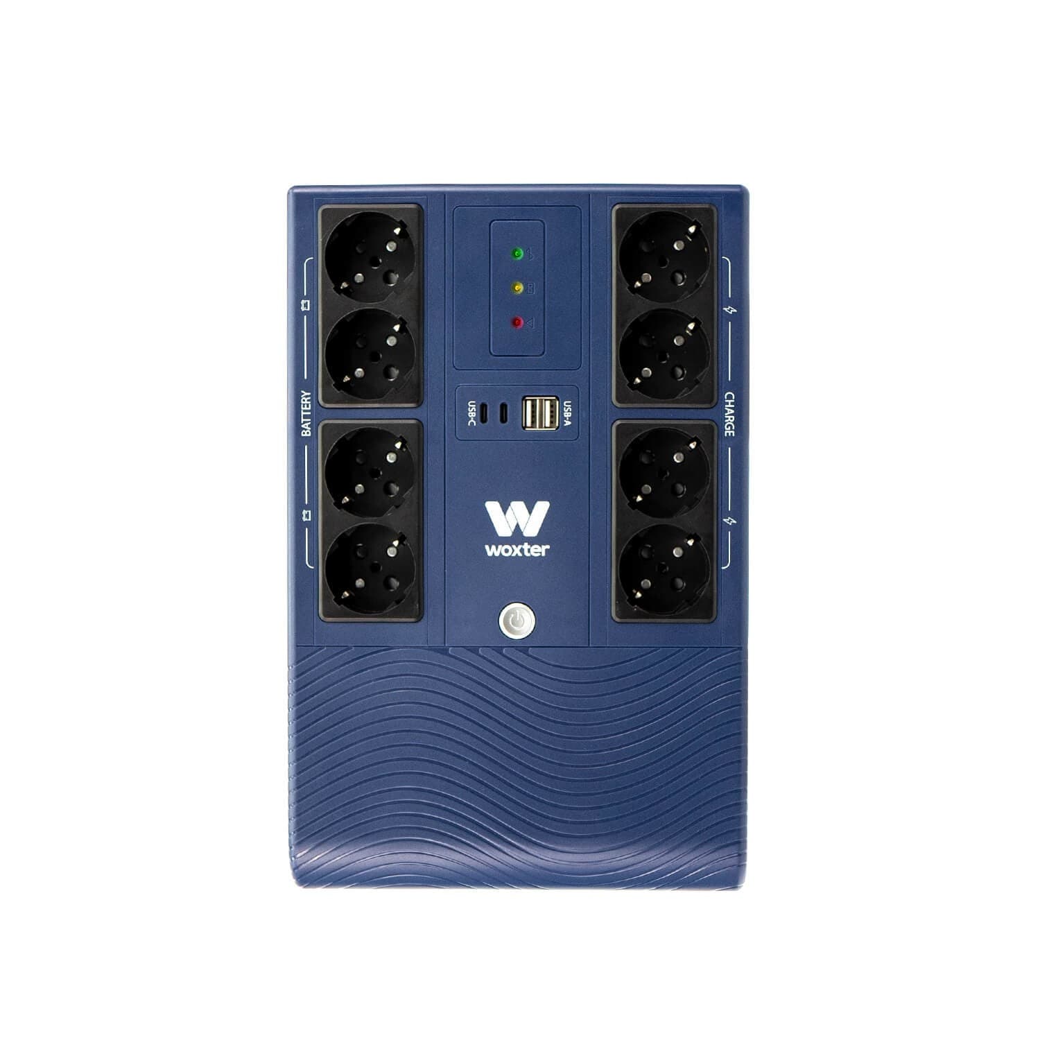 WOXTER - Sistema SAI Woxter Multibase 1200VA , 8 tomas Schuko, batería de 12V-7Ah.