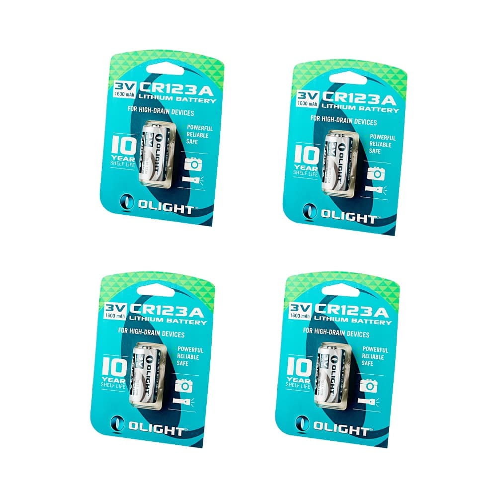 Olight - Pack de 4 pilas de litio CR123A 3,0 V 1,500 mAh Olight.