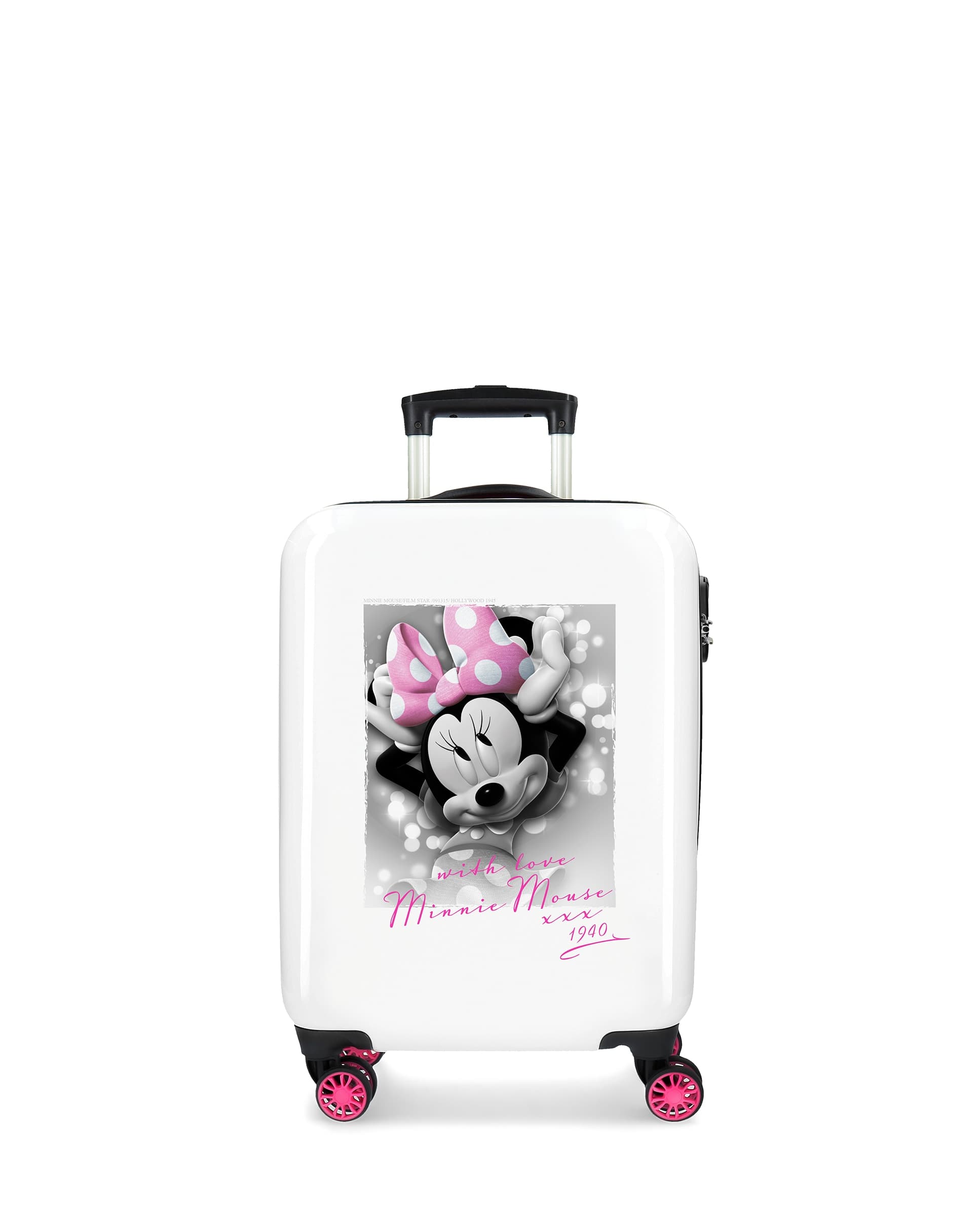 Disney - Maleta de cabina infantil Minnie Style with love rígida con capacidad de 38L.