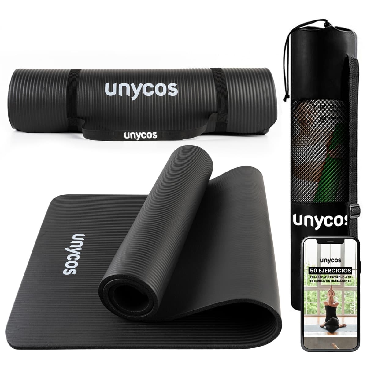 Unycos - Esterilla de yoga Antideslizante 10 mm Unycos.