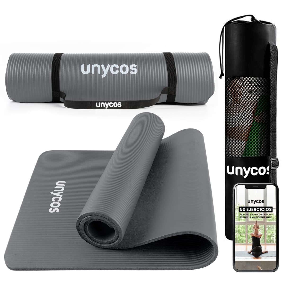 Unycos - Esterilla de yoga Antideslizante 10 mm Unycos.