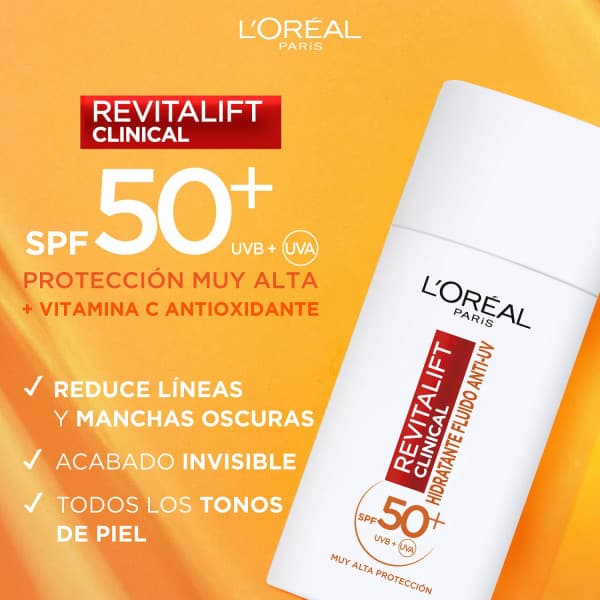 L'Oréal París    

            Revitalift Clinical Fluido Hidratante Anti-UV Diario con Vitamina C - Image 2