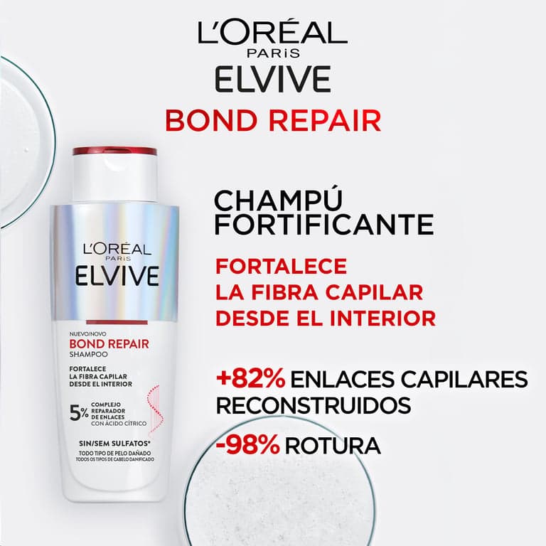 L'Oréal París    

            ELVIVE Bond Repair Champú Fortificante - Image 8